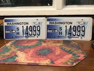 2000 Washington Seattle Seahawk License Plate Set