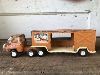 Vintage Toy Pressed Metal Buddy L Farms Truck And Trailer