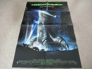 Godzilla Vintage 90s Theater Ds Movie Poster 1998 Matthew Broderick Jean Reno