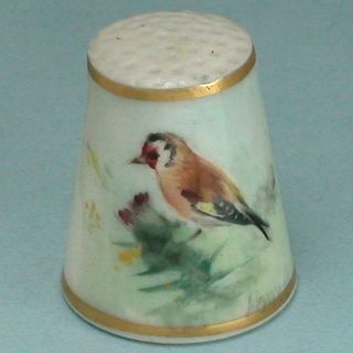Royal Worcester Bird Thimble Hand Painted By William Powell 1933 Trademark