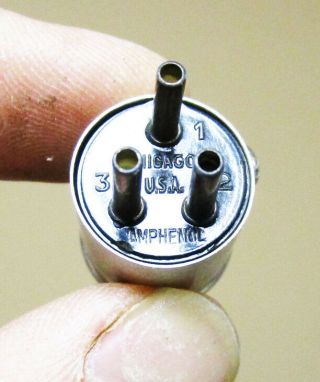 Vintage 3 Pin Prong Amphenol Plug Connector