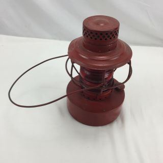 Handlan St.  Louis Railroad Lantern Red Globe Vintage Metal Was Repainted