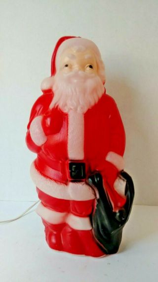 Vintage 1968 Empire Plastic Blow Mold Christmas Santa Light Up Table Size 13 "