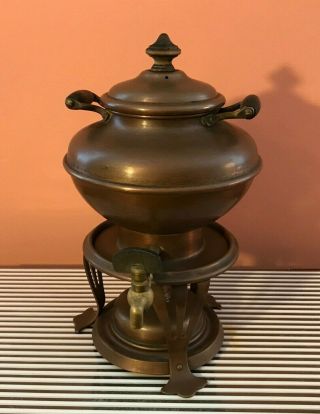 Joseph Heinrichs Antique Copper Samovar - Complete With All Parts Pat 1907