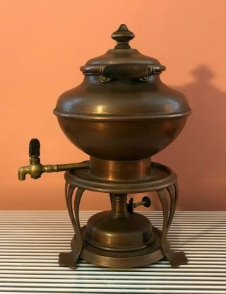 Joseph Heinrichs Antique Copper Samovar - Complete with all parts Pat 1907 2