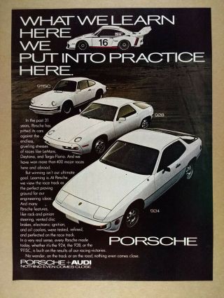 1979 Porsche 911 Sc 928 924 Vintage Print Ad