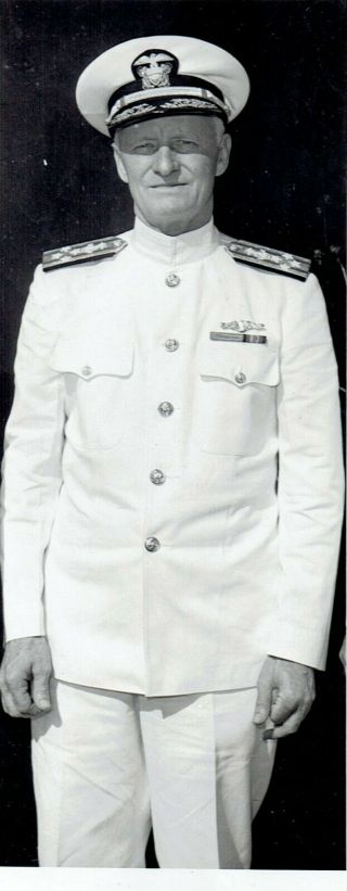 1942 Vintage Photo Ww2 Us Navy Admiral Chester Nimitz Poses In Military Uniform