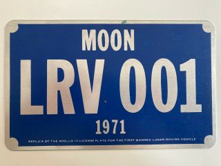1971 Moon Lunar Rover Vehicle Lrv License Plate Toy Vintage Apollo 15