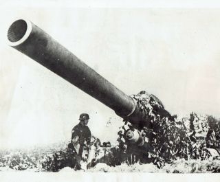 1939 Vintage Photo Camouflaged German Army Artillery Gun At Western Front Ww2