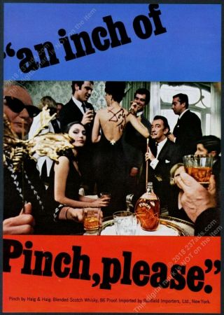 1967 Salvador Dali Photo Haig & Haig Pinch Scotch Whisky Vintage Print Ad