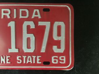 Vintage 1968 69 Florida Stare License Plate Automobile Tag NEAR 3