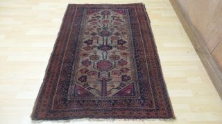 Persain Prayer Carpet Rug Hand Made Antique Wool Oriental Lori 5ft 5 " X 3ft 5 "