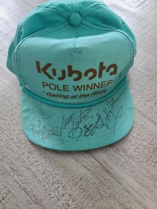 Vintage Kubota Pole Winner Autographed Cap Hat Racing At The Rock