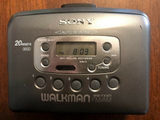 Vintage Sony Wm - Fx - 421 Walkman Cassette Player Fm/am Radio