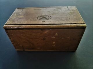 Vintage Wooden Sewing Box With Attachments,  1889,