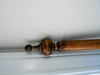 Solid Wood Curtain Rod Set With Vintage Finials.  44 " Long