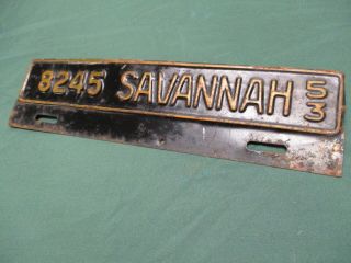 RARE 1953 SAVANNAH GEORGIA CITY LICENSE PLATE TOPPER 8245 3
