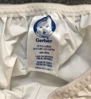 Vintage Gerber Rubber Plastic Vinyl Training Pants Size 2T - 3T Baby Toddler Q 3