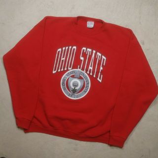 Vintage 1990s Ohio State University Osu Crewneck Sweatshirt College Football Vtg