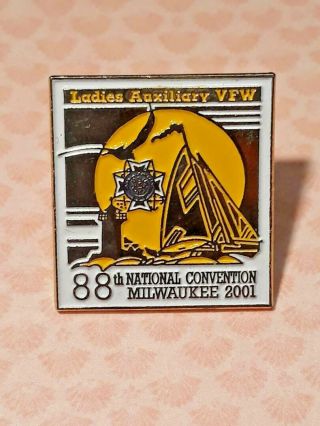 Vtg Lapel Pin Vfw Veterans Of Foreign Wars 88th National Convention Ships