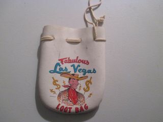 1950s Vintage Faux Leather Marbles Bag Draw String Fabulous Las Vegas Loot Bag