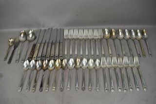 1847 Rogers Bros Flatware Set 46pc Eternally Yours Pattern Floral Silver Plate