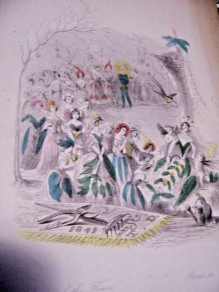 antique 1849 book the flowers personified by R Martin 18 prints hand colored 2