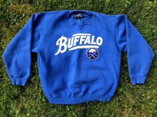 Wow Vintage 90s Buffalo Sabres Embroidered Pullover Sweatshirt Mens M