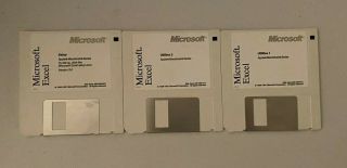 Apple Macintosh Vintage 1991 Microsoft Excel Version 3.  0 - Floppy 3.  5 "