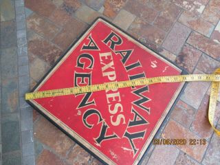 Vintage Railway Express Agency Double Sided Fiberboard Sign 3