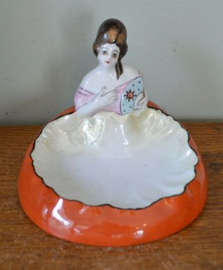Lovely Antique Art Deco Porcelain Noritake Figural Dresser Doll Pin Tray