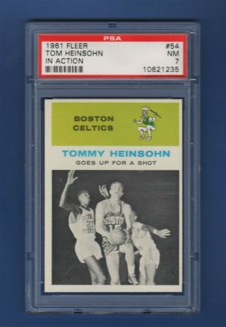 1961 Fleer Basketball Card 54 Tom Heinsohn Psa 7 Nm Set Break
