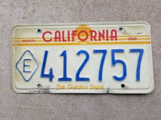 Expired California Diamond E Exempt Sunset License Plate