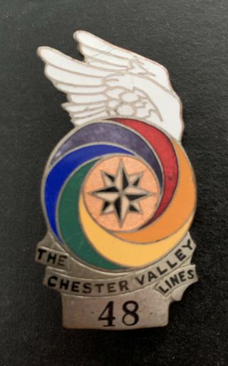 Early Chester Valley Railroad Badge - Early Enamel