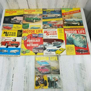 Vintage 9 Motor Life & Motor Guide Magazines 1955 1956 1957 1958 1961 Cars Ford