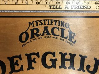 Antique Ouija Board 1938 Mystifying Oracle Wooden Black Face Moon 3