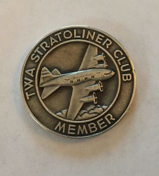 Twa Stratoliner Club Sterling Silver 1.  23” Medal 14.  6 Grams Circa 1940’s