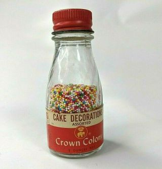 Crown Colony Safeway Vintage Cake Decorations Containers Glass Bottle