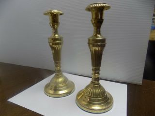 Vintage Brass Pwf Candle Stick Holder - Made In India,  8.  75 " Tall,  Base