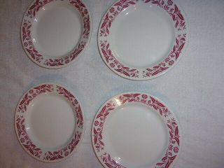 Set Of 4 Vintage Homer Laughlin Floral Pattern Dinner Plates