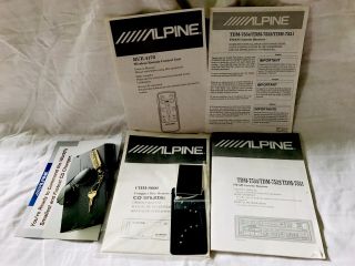 Alpine Tdm - 7534 - 7532 - 7531 Rue - 4170 Chm - S600 Vintage 1990’s Owner Manuals Audio