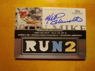 Mike Schmidt Autograph And Game - Memorabilia 2006 Topps Sterling 5/10