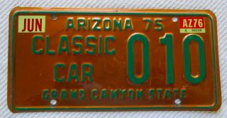 1975 Arizona Copper Classic Car License Plate