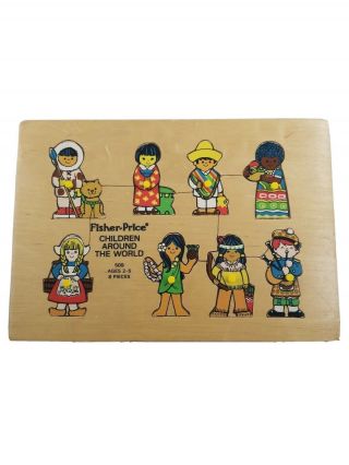 Vintage Fisher - Price Children Around The World Wooden Jigsaw Puzzle 509