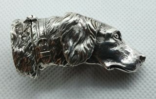 Top Quality Sterling Silver Retriever Dogs Head Vesta Case