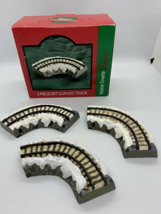 Home Towne Express 3 Piece Set Curved Track Christmas Train Jc Penney Vtg
