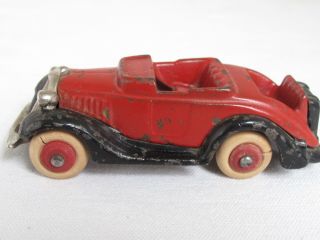 Antique Hubley Cast Iron Red & Black 2130 Roadster With Nickel Grill