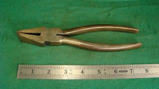 Vintage Made In England 8 " Glass Running Pliers Nickle Plated Tool