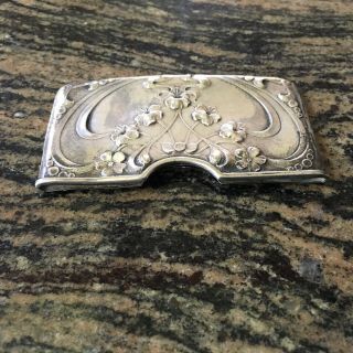 antique gorham sterling silver Art Nouveau Calling card case MonoGram.  1897 3