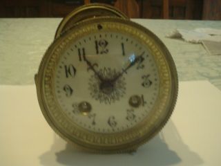 Antique French Vincenti Mantle Clock Movement And Back Door,